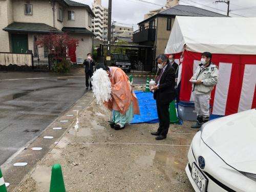 福岡の春日市に等身大の展示場ができます　起工式風景